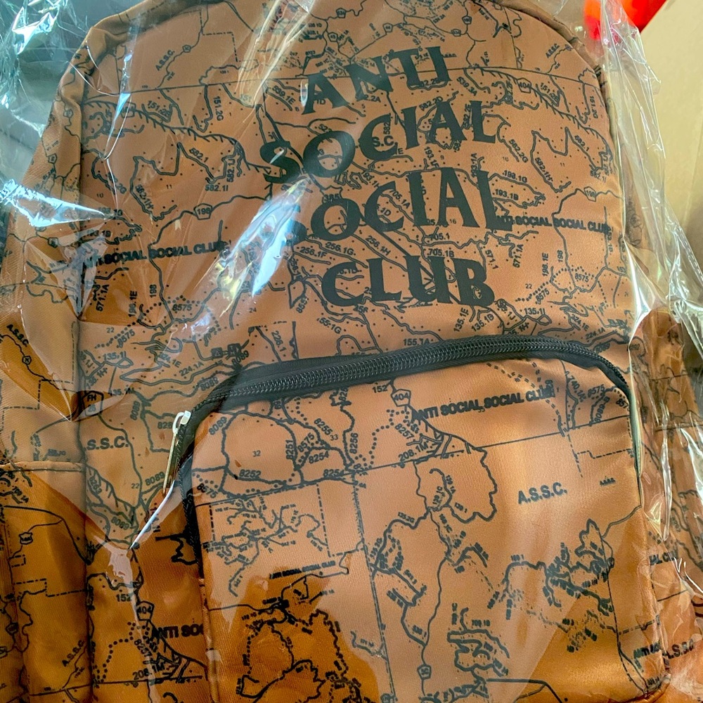 Anti Social Social Map Printed Backpack